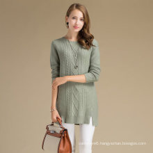 Stay Warm Women Winter Cashmere Wool Fabric Sweater With Rhombus Pattern
